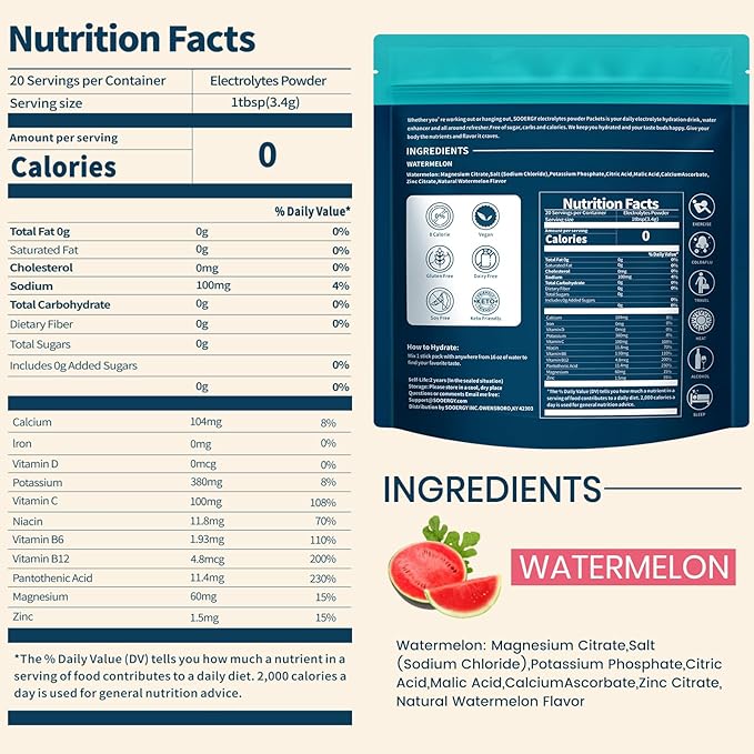 Electrolytes Powder Packets Sugar Free Hydration Packets, Liquid Daily IV - Image 2