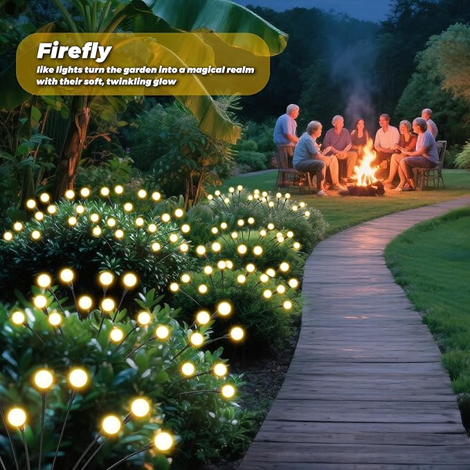 Solar Lights Outdoor-2Pack 16LEDs Solar Garden Firefly Lights Outside, Solar - Image 9