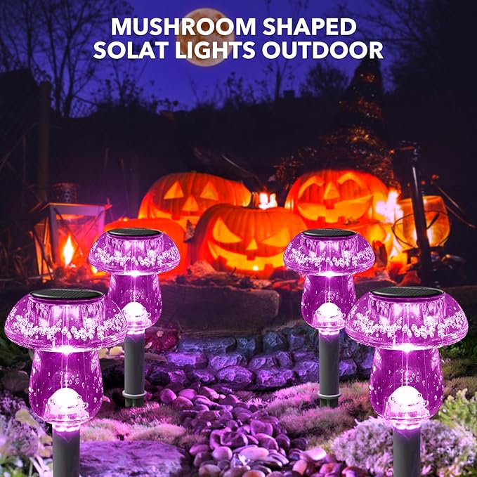 Solar Lights Outdoor, 16 Pack Mushroom Lights Outside Waterproof, Solar Powered - Image 4