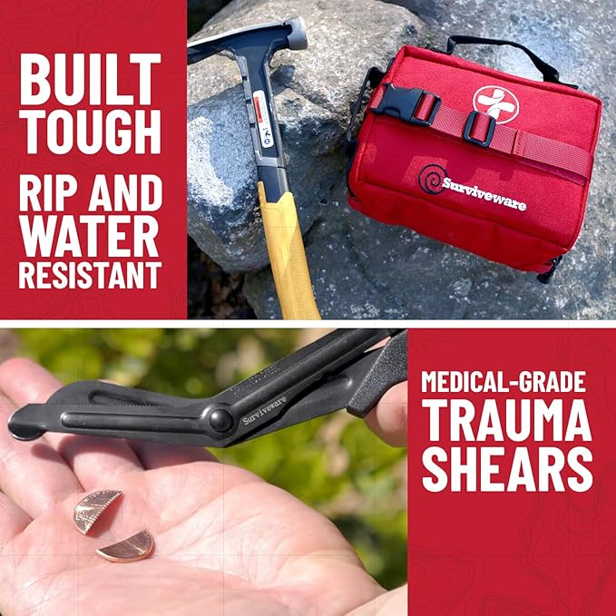Surviveware 119 Pcs Comprehensive Premium Survival First Aid Kit - Image 8