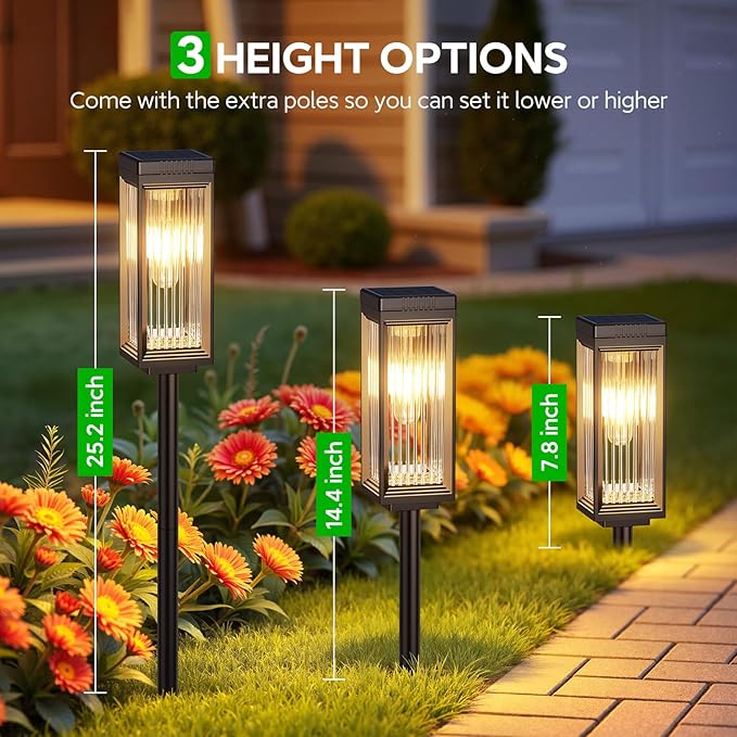 ELECLINK Solar Pathway Lights Outdoor, 6 Pack Upgraded Solar Lights Outdoor - Image 5