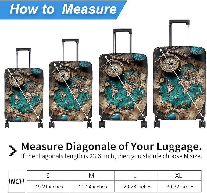 Luggage Cover Protector for 22-24 Inch Suitcases, TSA Approved Elastic Travel - Image 2