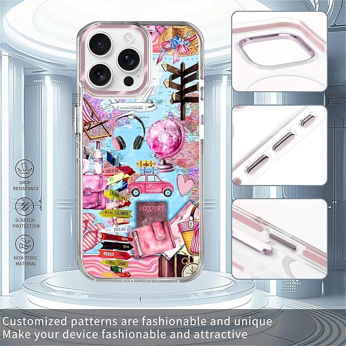 Case for iPhone 13 Pro Max, Cover Holiday Trip World Map Phone Case Design，for - Image 2