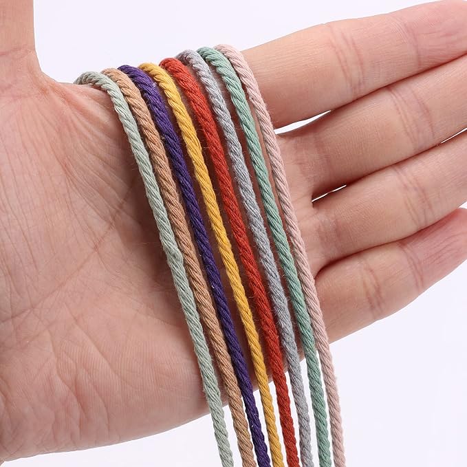 Bluish Green Macrame Cord 3mm x 109Yards, Colored Cotton Rope Craft Cord - Image 2