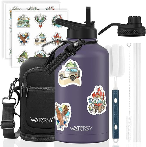 64oz Insulated Water Bottle, BPA Free&Leak Proof, Half Gallon Stainless Steel by Watersy