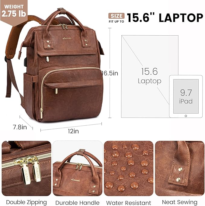 LOVEVOOK Leather Laptop Backpacks - Image 4