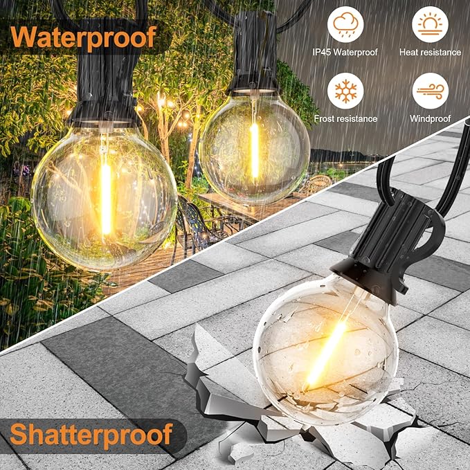 GPATIO 120FT Outdoor String Lights, Waterproof Patio Lights - Image 5