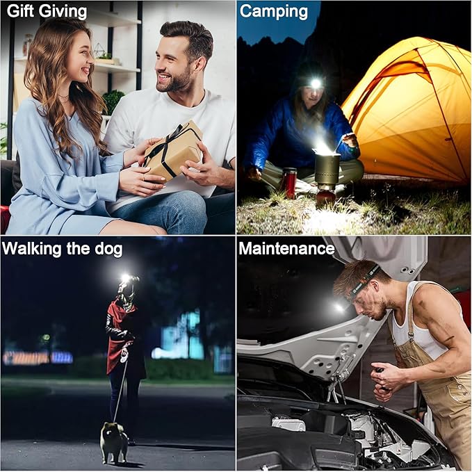 Rechargeable Headlamp Flashlight 3-Pack, 2000 Lumen Super Bright LED Headlight - Image 6