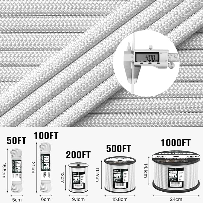 Paracord Rope 550 lb - 200ft 5/32" Parachute Cord 4MM 7-Strand para Cord - - Image 5