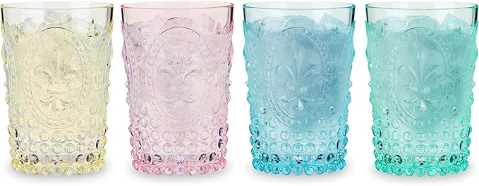 Twine Embossed Acrylic Colorful Drinking Glasses, Durable Shatterproof Tumblers - Image 10