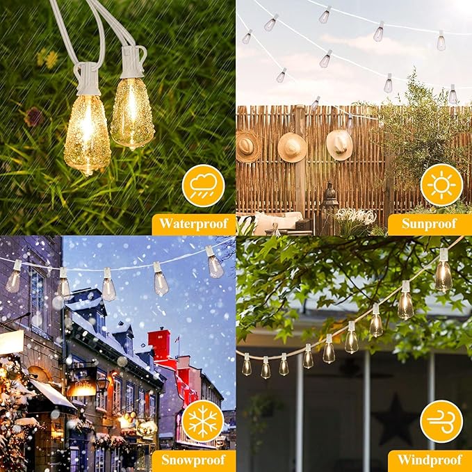 Brightever 50FT Outdoor String Lights Weatherproof, Patio Lights - Image 5