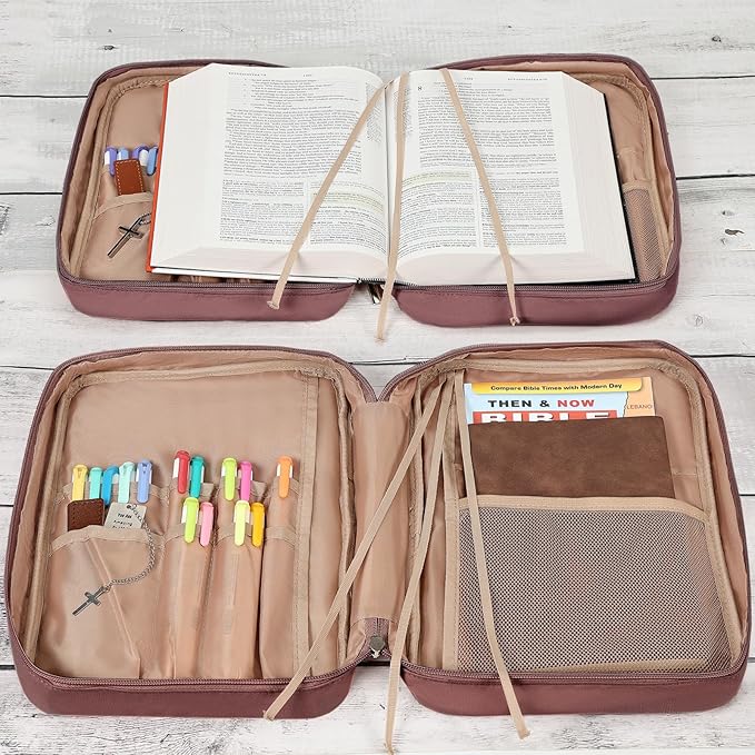 FINDCOZY Bible Cover for Women, Durable Carrying Book Case Church Bag for - Image 3