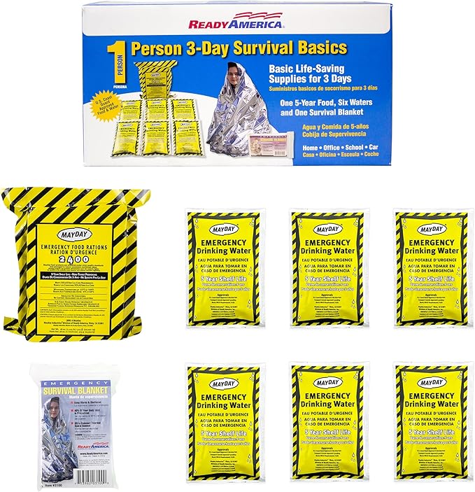 Ready America The Survival Box, 3-Day Emergency Kit Includes 5 Year Emergency by QuakeHOLD