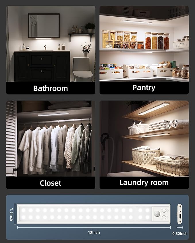 Under Cabinet Lights, Motion Sensor Light Indoor, Wireless Closet Lights - Image 8