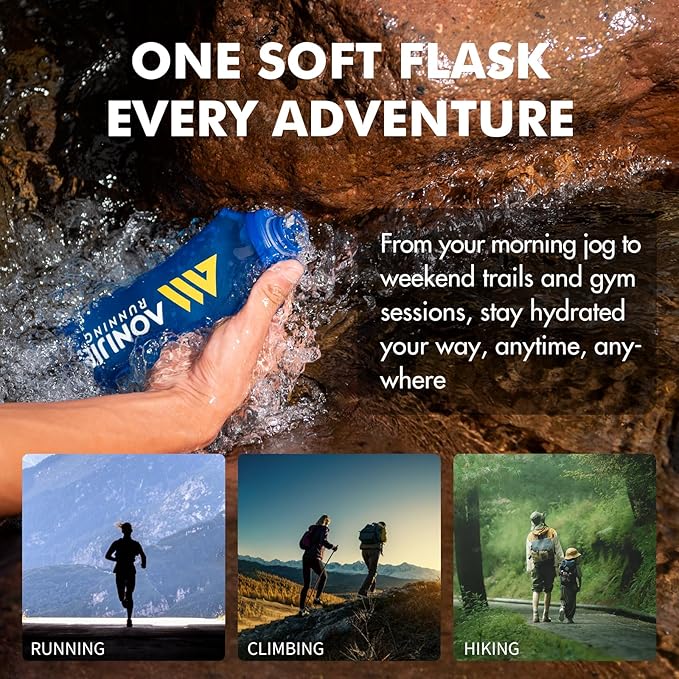 AONIJIE Running Water Bottle 2PCS 500ml/17oz Soft Flask TPU Collapsible Water - Image 5