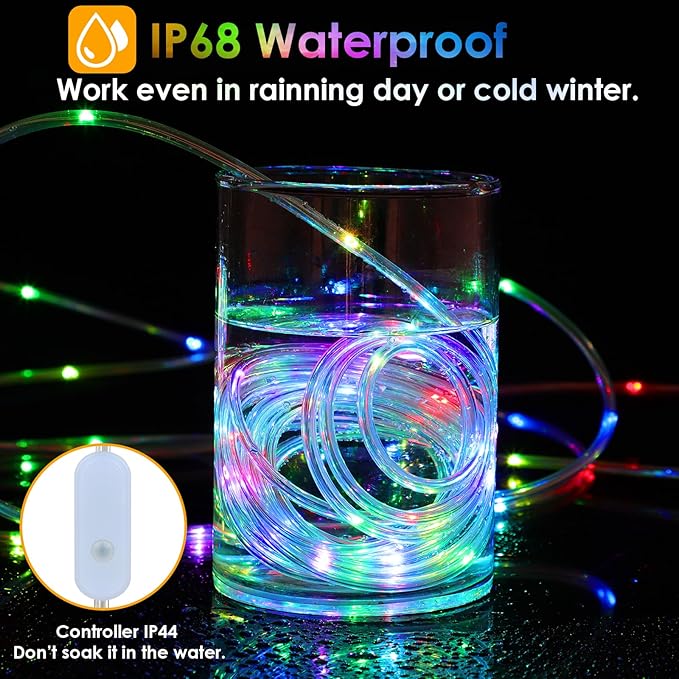 Nazuwke 200Ft Rope Lights Outdoor, 18 Colors Changing 610 LED String Lights - Image 3