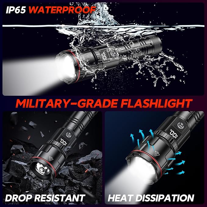 RECHOO Rechargeable Flashlights 2 Pack, Super Bright High Lumens LED Flashlight - Image 7