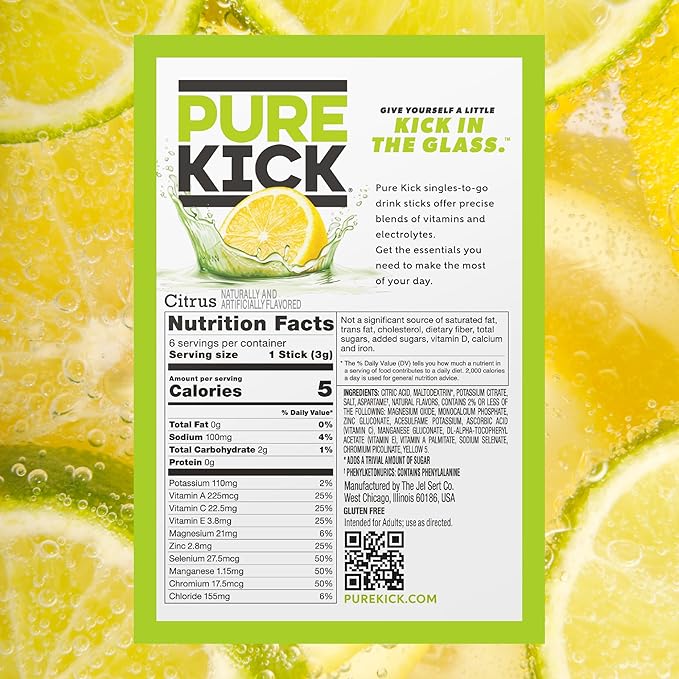 PURE KICK Hydration Singles To Go Drink Mix, Includes 12 Boxes - Image 2