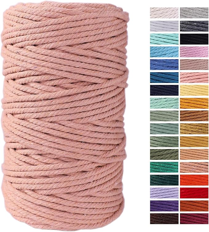 Brick Red Macrame Cord 4mm x 109Yards, Colored Cotton Rope Craft Cord Colorful by AestheticDesignforYou
