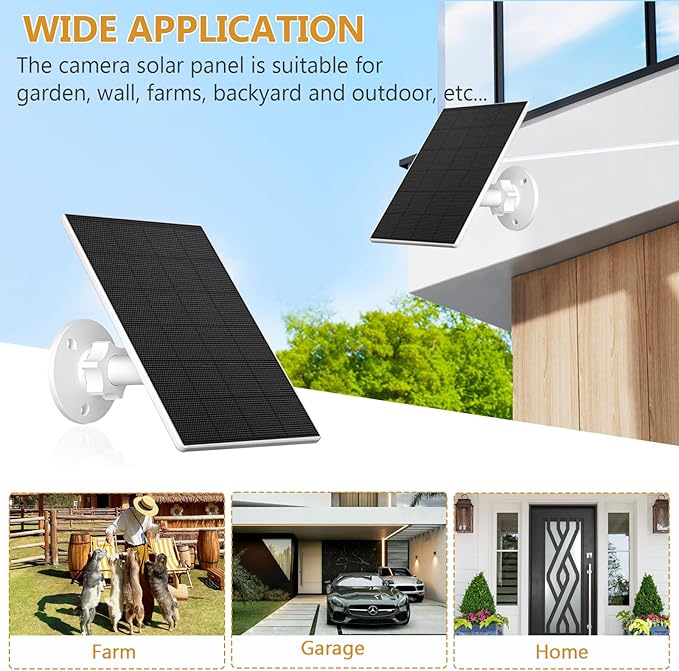 Zivif Solar Panel Charger for Security Cameras, 2W Solar Panel - Image 6