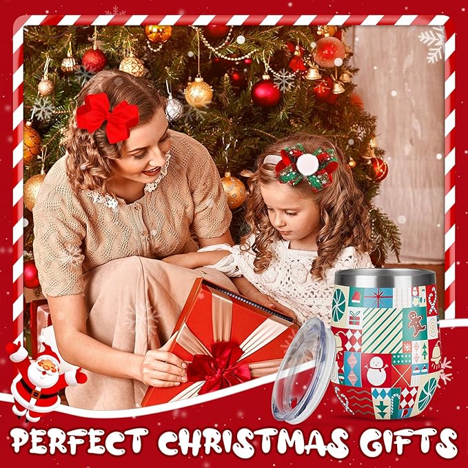 Christmas Wine Tumbler 12 oz Christmas Stainless Steel Wine Glass - Image 7