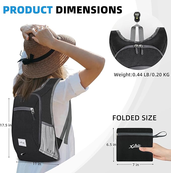 Xgunion Hiking Backpack 10L Small Travel Lightweight Daypack Foldable Hiking - Image 2