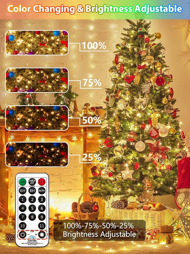 300 LED 99 FT Color Changing Christmas Lights - Image 3