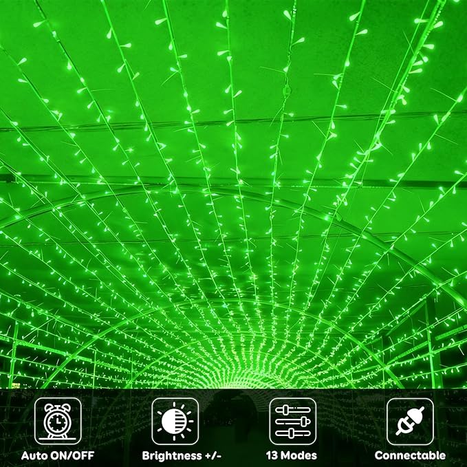 88FT 240LED Extra-Long Connectable String Lights Indoor Outdoor Clear Wire - Image 2