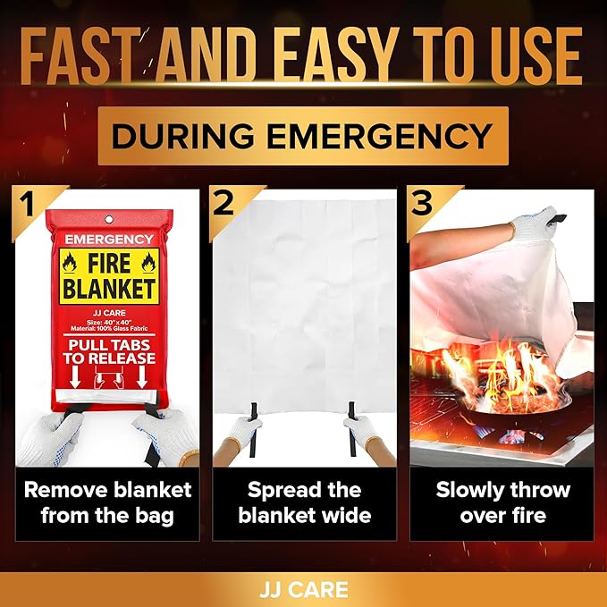 JJ CARE Fire Blanket – 3 Packs - Image 5