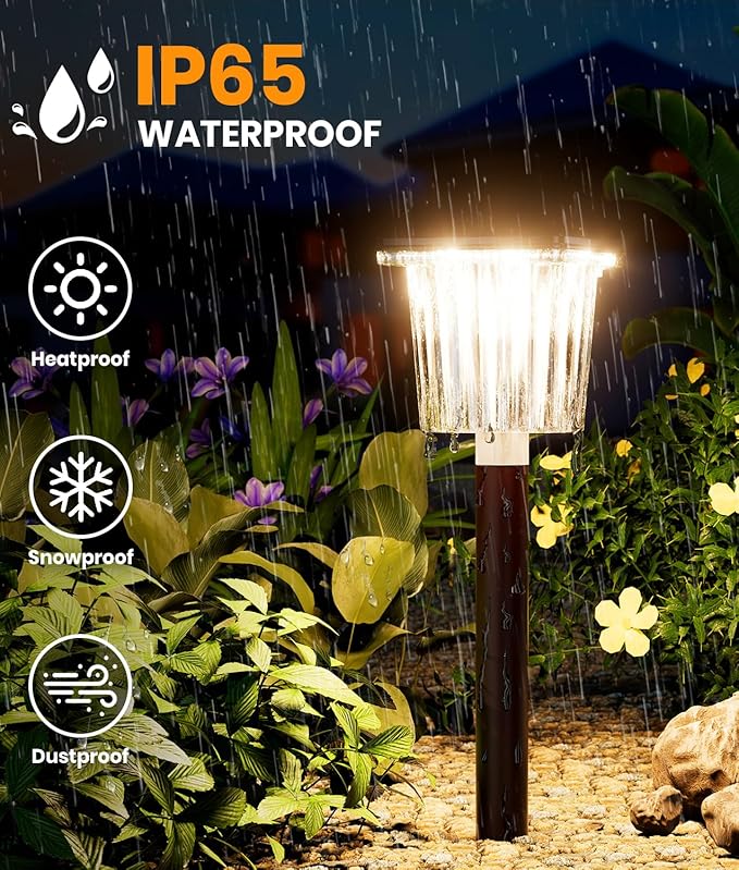 Super Bright Solar Garden Lights Powered 8 Pack, Adjustable Warm&Cool White - Image 4
