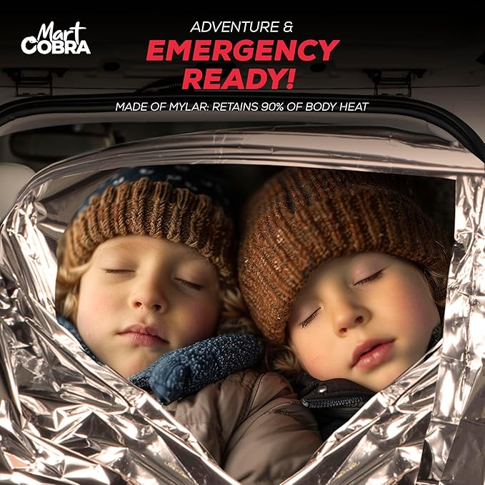 Mart Cobra Emergency Blanket 100-Pack | Reflective Thermal Blanket | Survival - Image 4