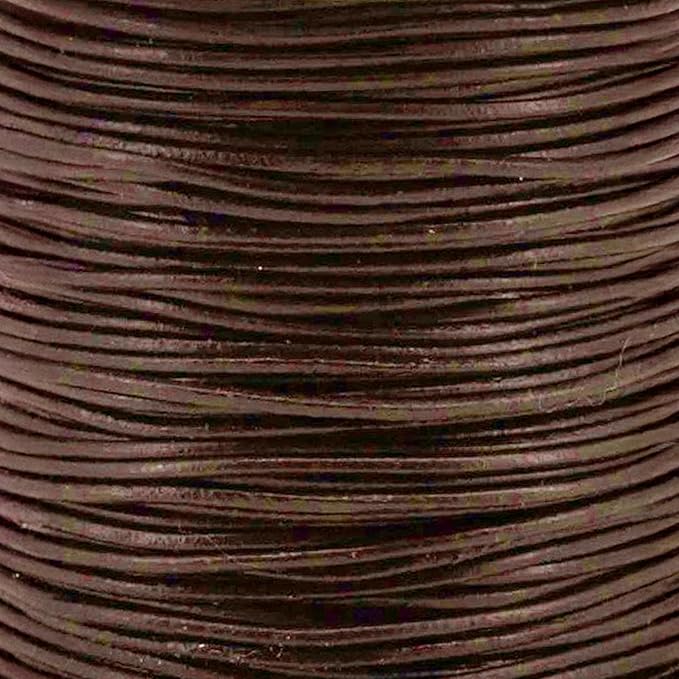 Mandala Crafts Round Cowhide Genuine Brown Leather Cord - Image 3