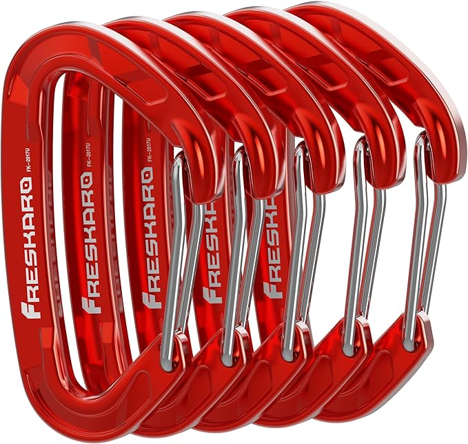 FresKaro 5pcs Nano Carabiner Clips, 8kN 1798lbs, Small Sturdy, Reliable by FresKaro