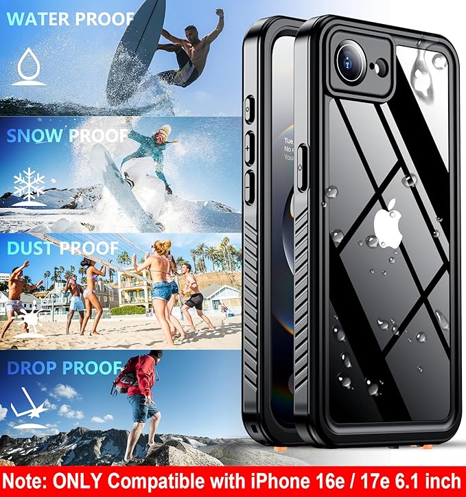 SPIDERCASE for iPhone 16e Case/iPhone 17e Case Waterproof, Built-in Screen & - Image 8