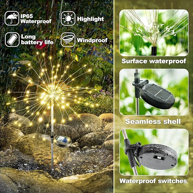 Anordsem Solar Garden Lights Outdoor: Bendable Copper Wire - Image 5