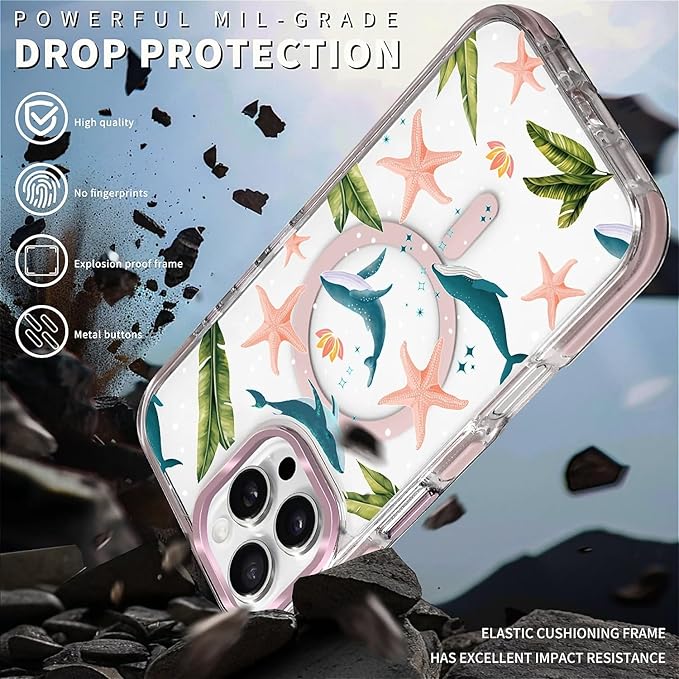 Case for iPhone 16 Pro Max, Sealife Whale Ocean Wildlife Clear Phone Case - Image 5