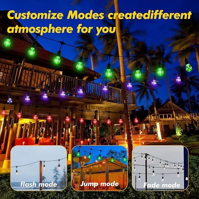 35FT Solar String Lights Outdoor, 11 Shatterproof LED Edison Bulbs, Dimmable - Image 4