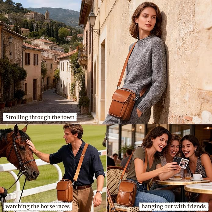 Augus Leather Small Messenger Bag - Image 2