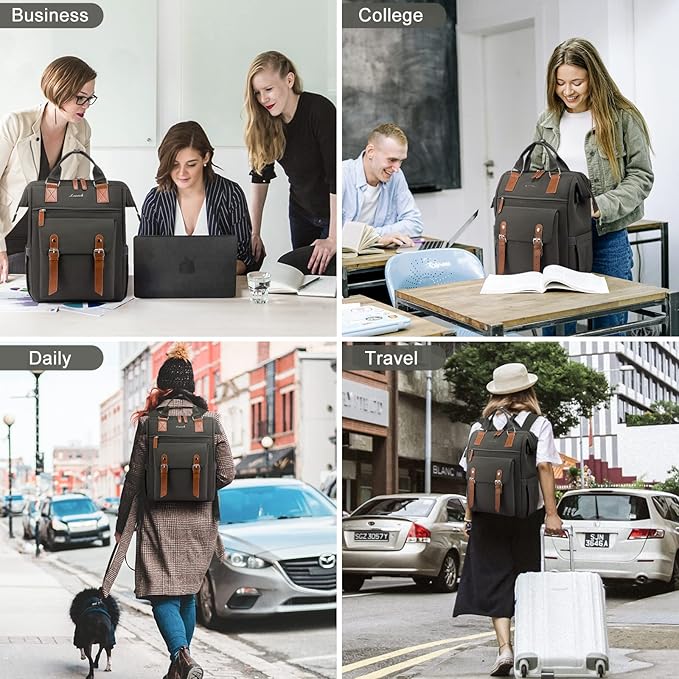 LOVEVOOK Laptop Backpack for Women Work Travel Commuter Backpack Business - Image 6