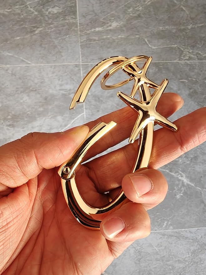Y2K Cute Star Carabiner Keychain Cool Belt Loop Clip Starlight Heavy Duty - Image 5