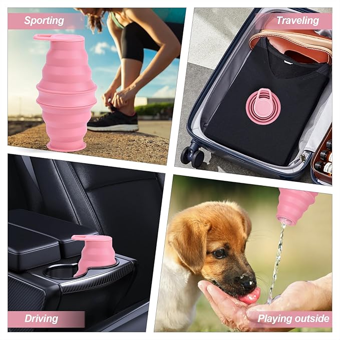 17oz Collapsible Water Bottle, Reuseable BPA Free Silicone Foldable Water - Image 5