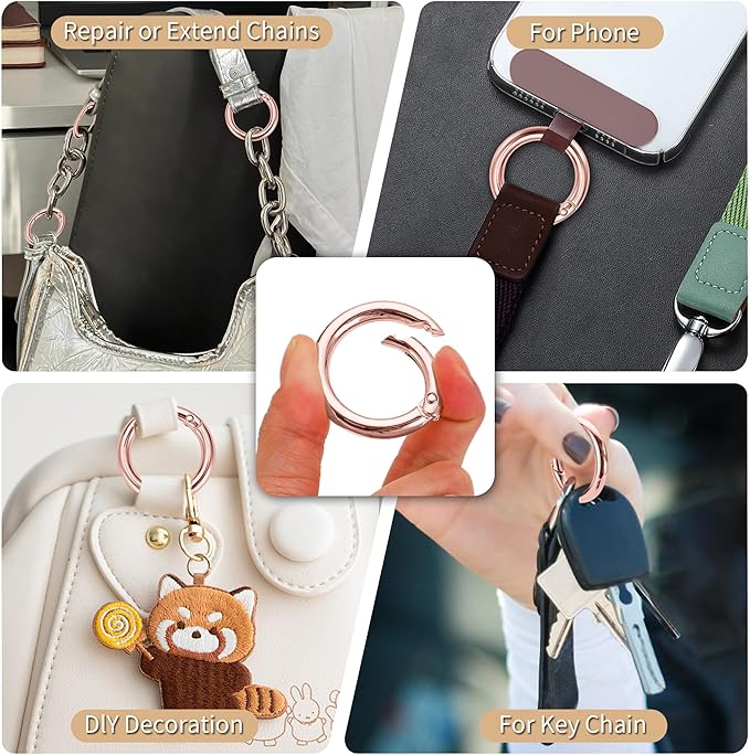 Gkeygo Key Ring Clip, 1 Inch Keychain Rings, 8 Pack Round Carabiner Clip - Image 3