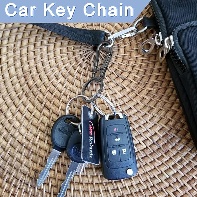 3Pack Assorted Metal Carabiner Clip, Small Keychain Rings, Mini EDC Key Ring - Image 6