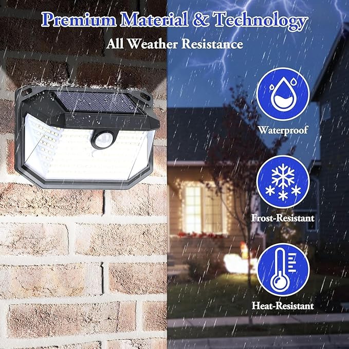 Solar Outdoor Lights, Waterproof Solar Powered Security Light - Image 5