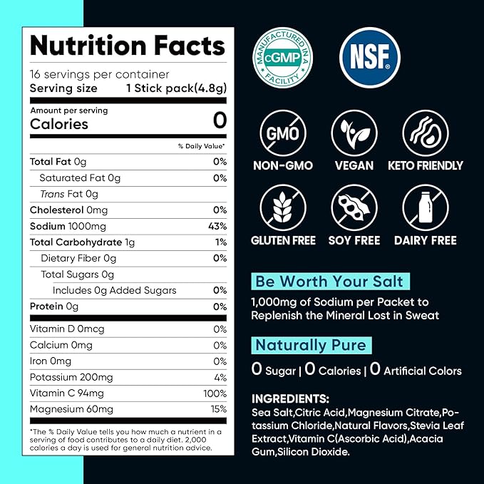 Venture Pal High Sodium Electrolyte Powder Packets | Sugar Free Hydration Drink - Image 8