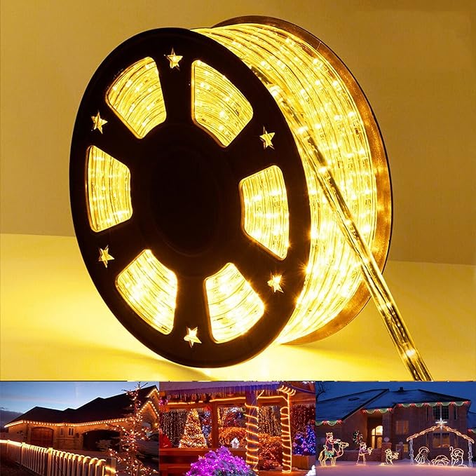 100ft LED Rope Lights Outdoor, 720 LED Connectable and Flexible Tube Lights by Jnaurb