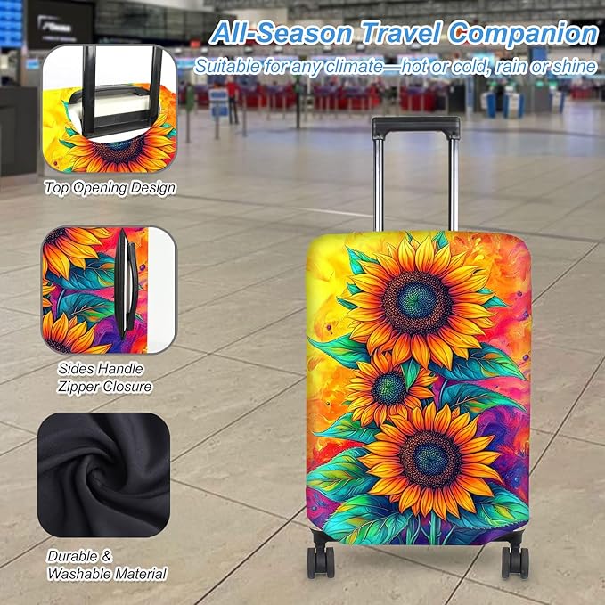 Luggage Cover Protector for 19-20 Inch Suitcases, TSA Approved Elastic Travel - Image 3