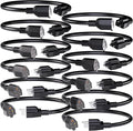 12 Pack Short Extension Cord 1 Foot Black, 16/3 Gauge Indoor Power Extension by POWGRN