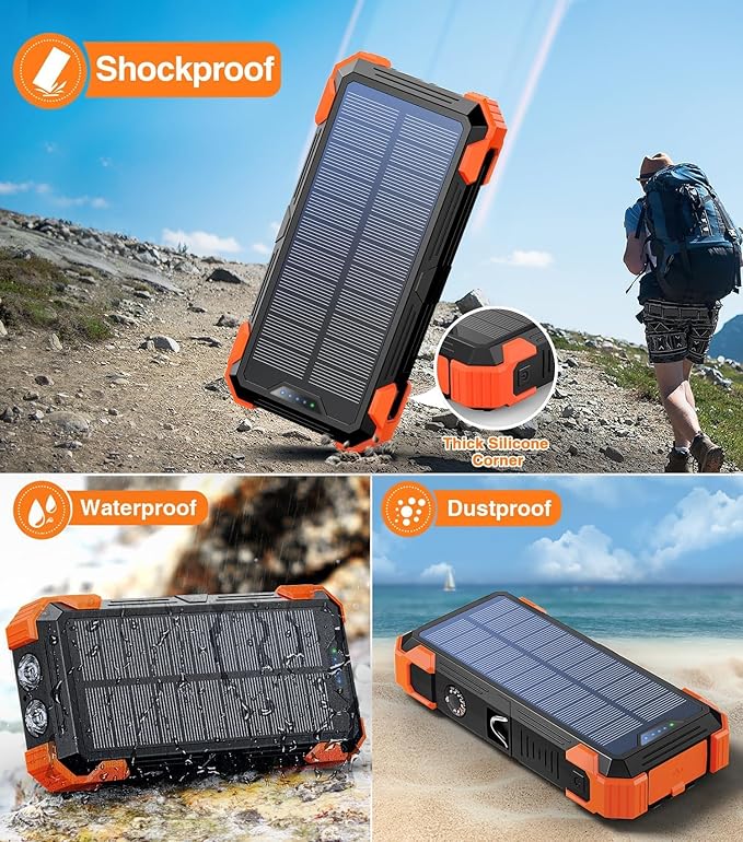 Sudrov Solar Charger Power Bank, 42800mAh Wireless Portable Charger - Image 4