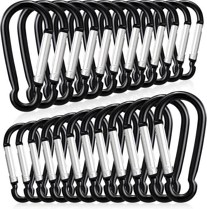 24 PCS Small Carabiner Clips, Spring Snap, Keychains Hooks, Backpacking by YSJNUS